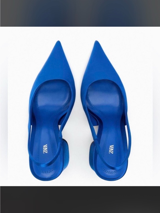 Zara Shoes - ZARA Cobalt Blue Pointed Slingback Heels